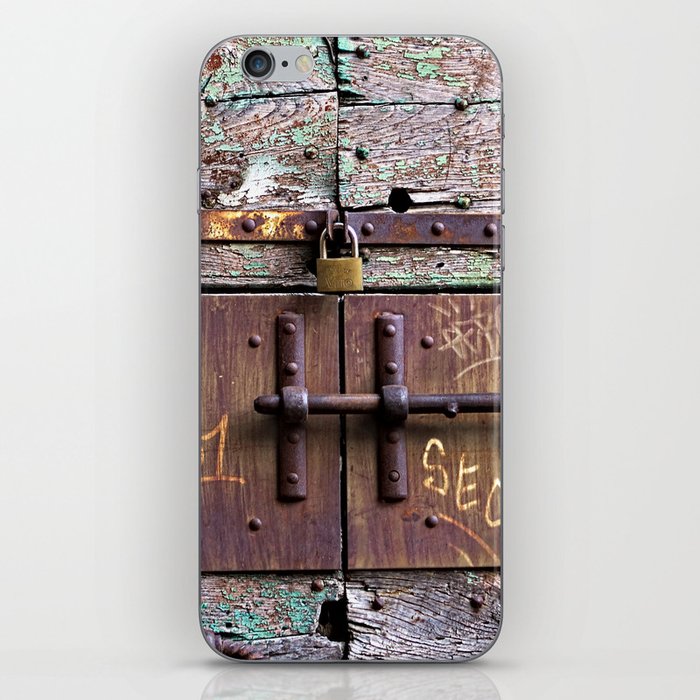Wooden Door Old Weathered Rusty Latch iPhone Skin