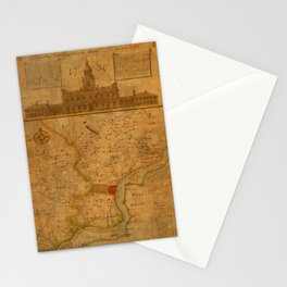 Map of Philadelphia 1750 Stationery Card