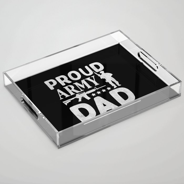 Proud army dad retro Fathers day gift for soldier Acrylic Tray