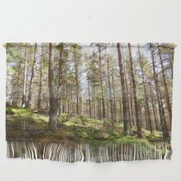 Scottish Highlands Spring Contrasting Forest Sunlight  Wall Hanging