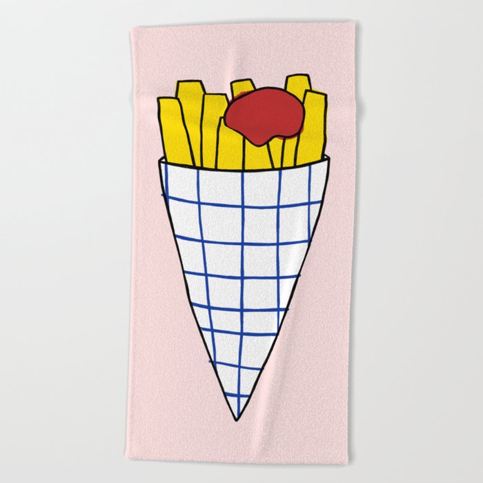 Big Fries (Ketchup) Beach Towel