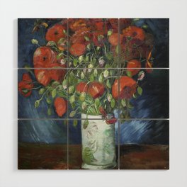 Vase with Poppies Wood Wall Art