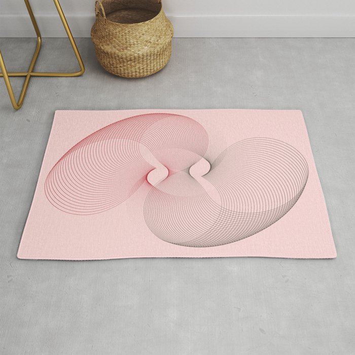 Geometric pink scandinavian art Rug