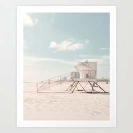 Lifeguard Tower California Beach Art Print