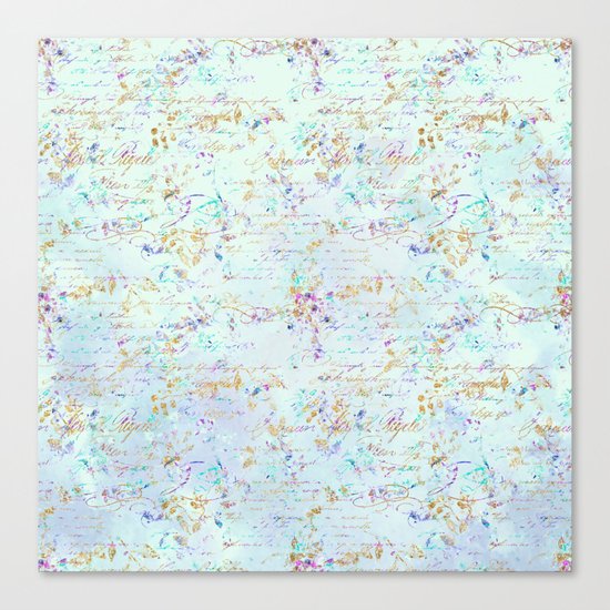 Swirls gold teal lavender Canvas Print