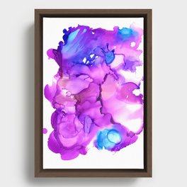 Cuddly Blue Goblin Abstract Pink Jacket Framed Canvas
