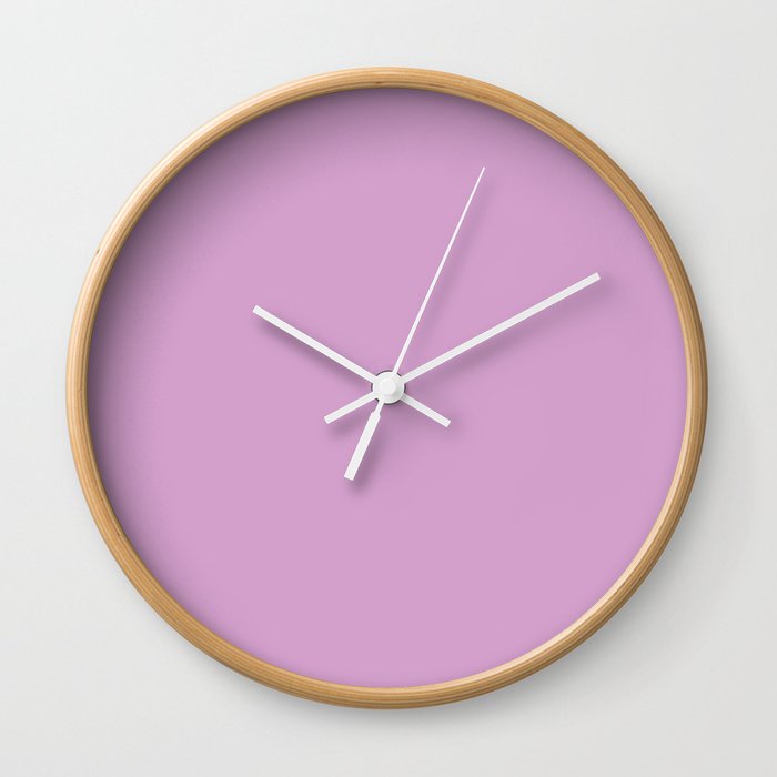 orchid color coordinate solid Wall Clock