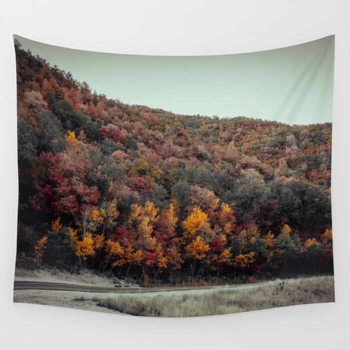 Fall Colors - Dark Theme Wall Tapestry