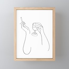 Wine & Cigarettes Framed Mini Art Print