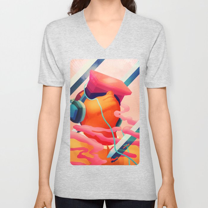 In the Clouds V Neck T Shirt