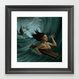 Storm Surfer Framed Art Print