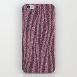 Pink Glitter Zebra Print iPhone Skin