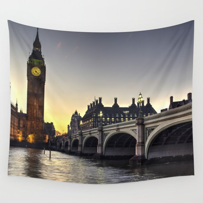 Westminster London Wall Tapestry by David Pyatt  Society6