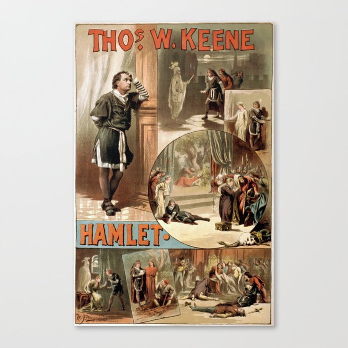 Vintage Hamlet Theatre Poster Canvas Print