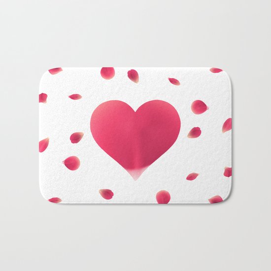 Rose Petal Heart Bath Mat