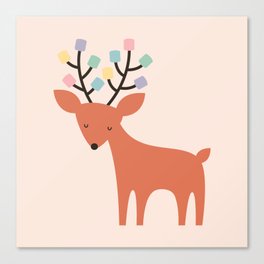 Deer Marshmallow Canvas Print