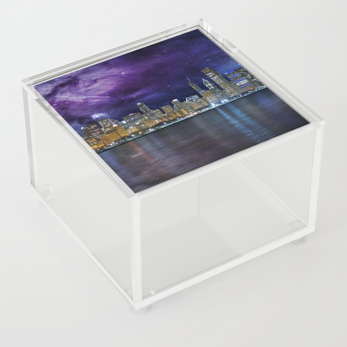 Spacey Chicago Skyline Acrylic Box