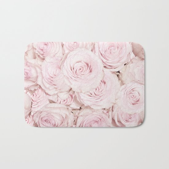 Roses have thorns- Floral Flower Pink Rose Flowers on #Society6 Bath Mat