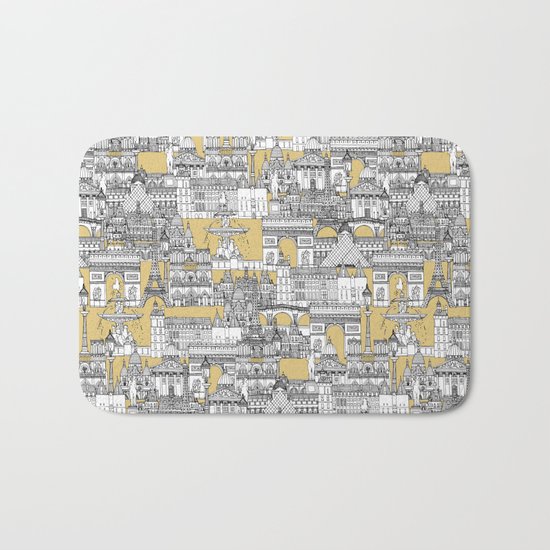 Paris toile gold Bath Mat