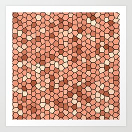 Neutral  Color Mosaic Design Art Print