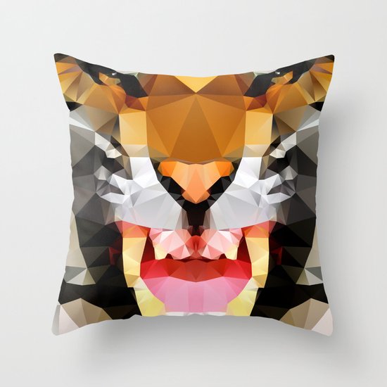 Tiger - Geo Throw Pillow
