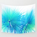 Solar Summer Fan Palms - Blue and Aqua Wandbehang