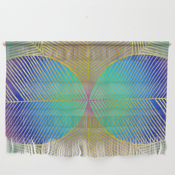 Peacock Color Tropical Peace Leaf Wall Hanging