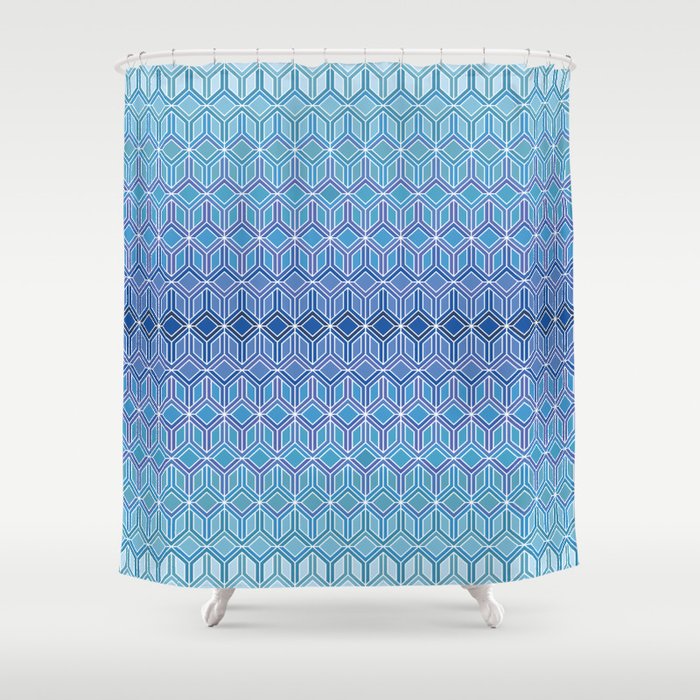 Blue Intersections Shower Curtain
