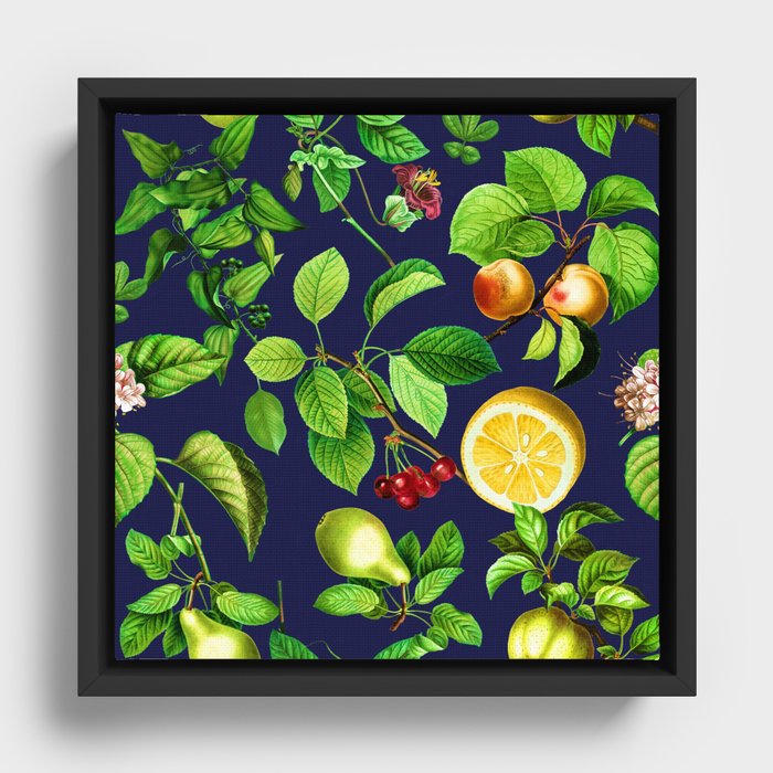 Floral Garden Design Patterns Framed Canvas