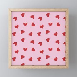 Red and Pink Hearts Framed Mini Art Print