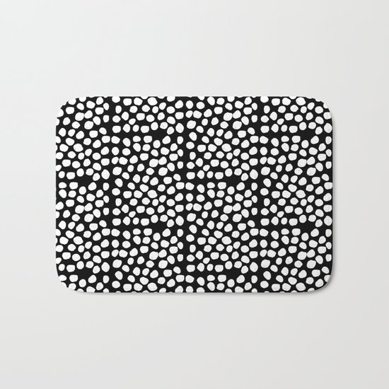 Bryan - black and white minimal dots polka dots cell phone iphone6 case trendy urban brooklyn minima Bath Mat
