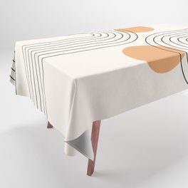 Mid Century Modern Geometric 61 (Rainbow and Sun Abstraction) Tablecloth