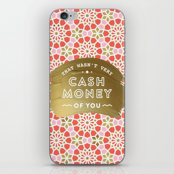 Cash Money – Coral & Gold iPhone Skin