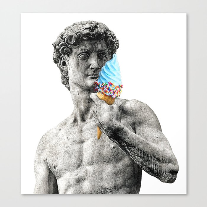 Michelangelo's David statue, sculptures, painter, Italian architect. Aesthetic art for sculptors and artists who love the trendy aesthetic style Canvas Print