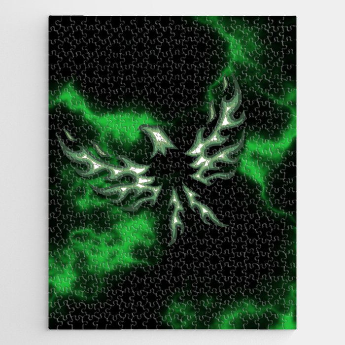 Green Flame Phoenix  Jigsaw Puzzle