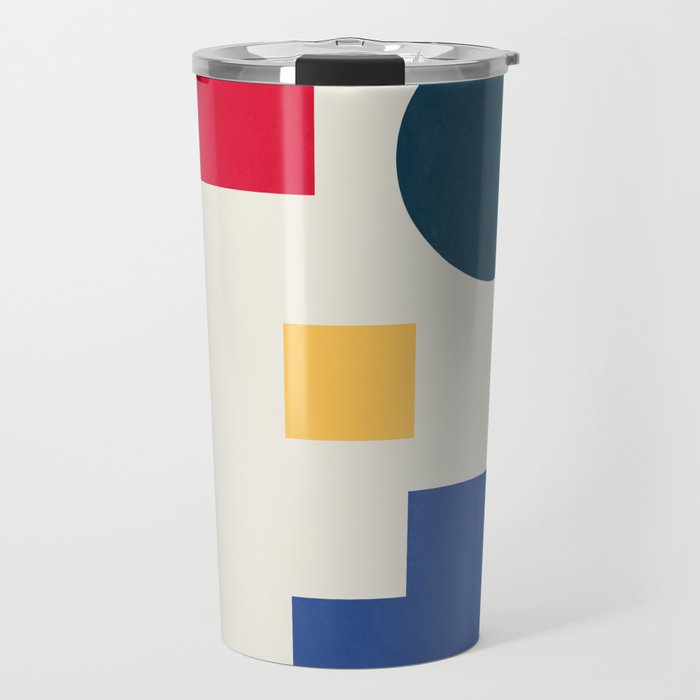 Abstract Geometric Color Block Travel Mug