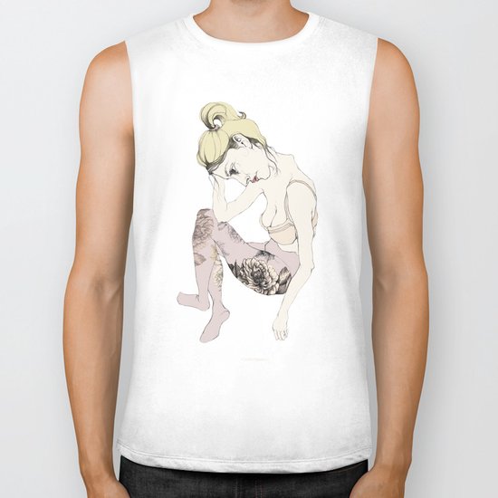 With stockings of flowers Biker Tank