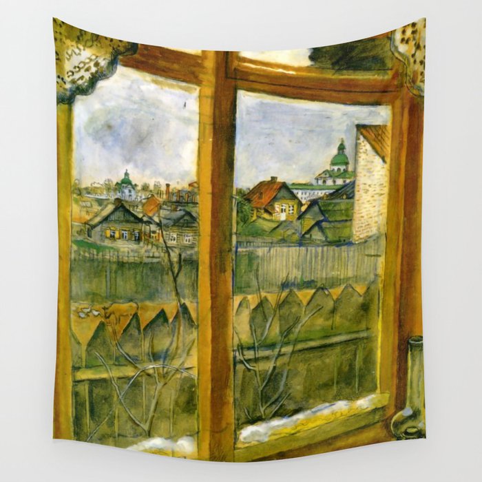 Marc Chagall - View from a Window (Vitebsk) Wall Tapestry