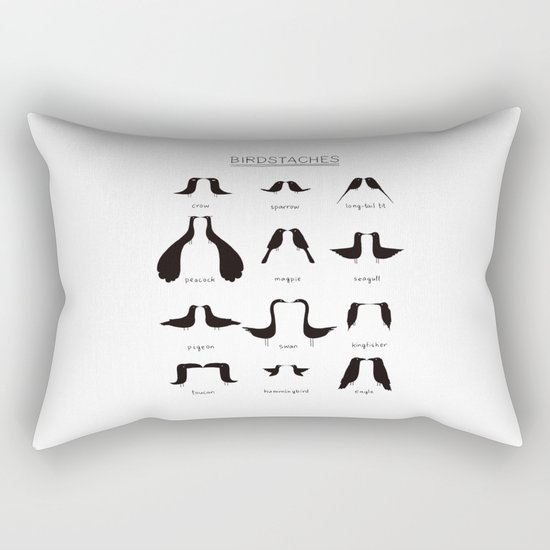 Birdstache Rectangular Pillow