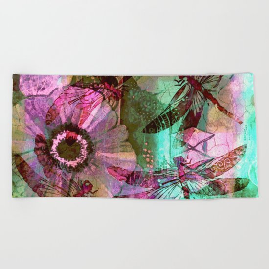 Dragonflies in a Dream Beach Towel