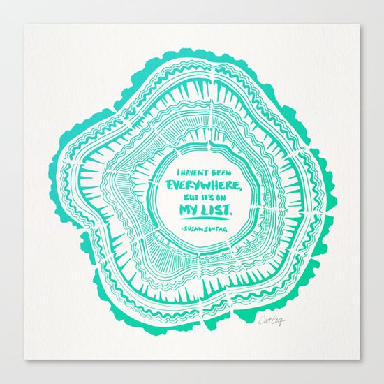 My List – Turquoise Ombré Canvas Print
