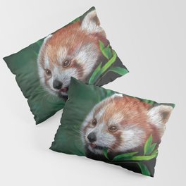 Red Panda, A Realistic Pastel Artwork Pillow Sham