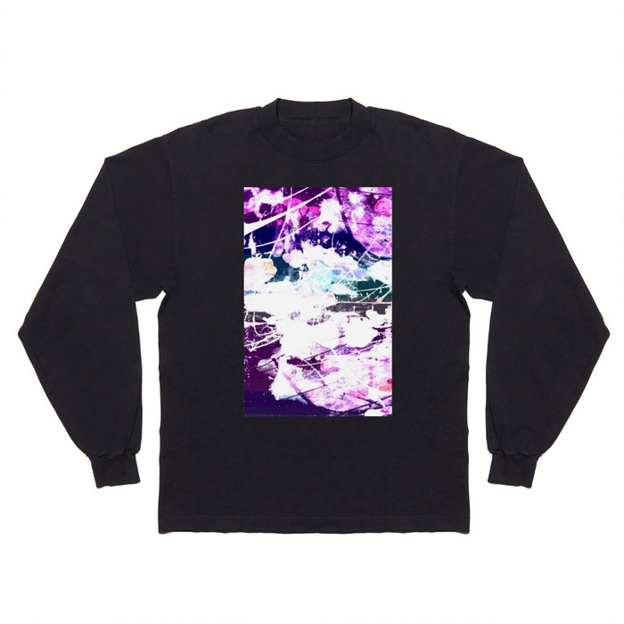 Abstract purple pink violet white watercolor paint splatters  Long Sleeve T Shirt