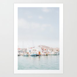 Paros Harbour Art Print