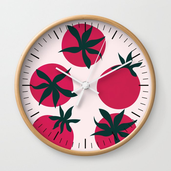 Tomato Art Print Wall Clock
