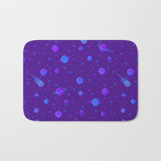 Pixelated Space Bath Mat