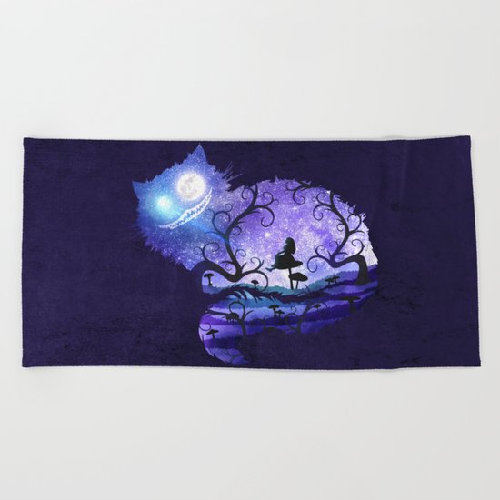 We are all mad here Beach Towel
