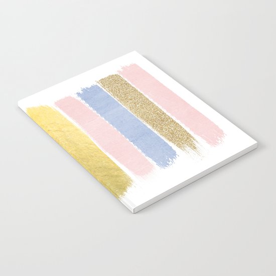 Pantone gold glitter modern minimal brushstrokes abstract art trendy palette girly pastel gifts Notebook