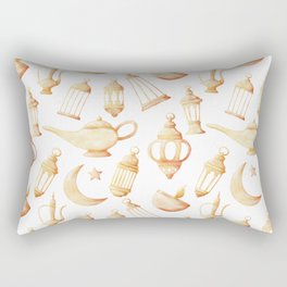 Islamic Lantern Pattern Watercolor Rectangular Pillow