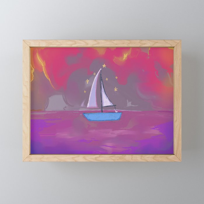 Sailing Through a Dream version 2 Framed Mini Art Print